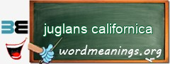 WordMeaning blackboard for juglans californica